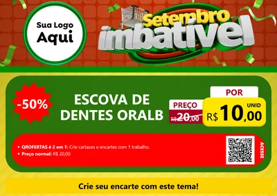 Modelo de Cartaz para Cartaz A4 Horizontal com o tema Setembro Imbatível para Higiene Pessoal