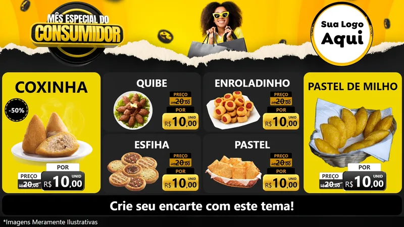 Modelo de TV para TV Horizontal com o tema Mês Especial do Consumidor para Salgadaria