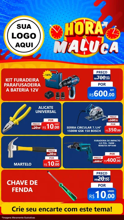 Modelo de TV para TV Vertical com o tema Hora Maluca para Maquinas e Ferramentas