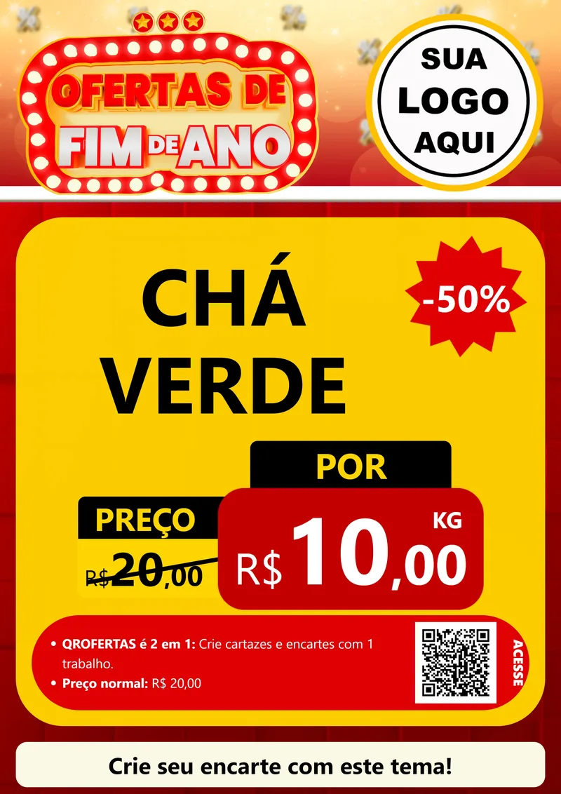 Modelo de Cartaz para Cartaz A4 Vertical com o tema Ofertas de Fim de Ano para Produtos Naturais