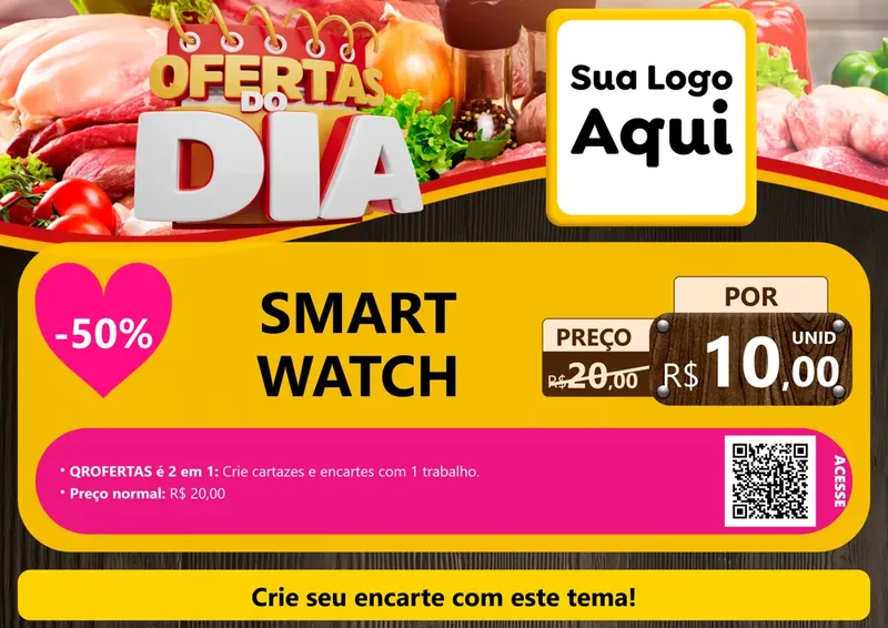 Modelo de Cartaz para Cartaz A4 Horizontal com o tema Ofertas do Dia para Informática