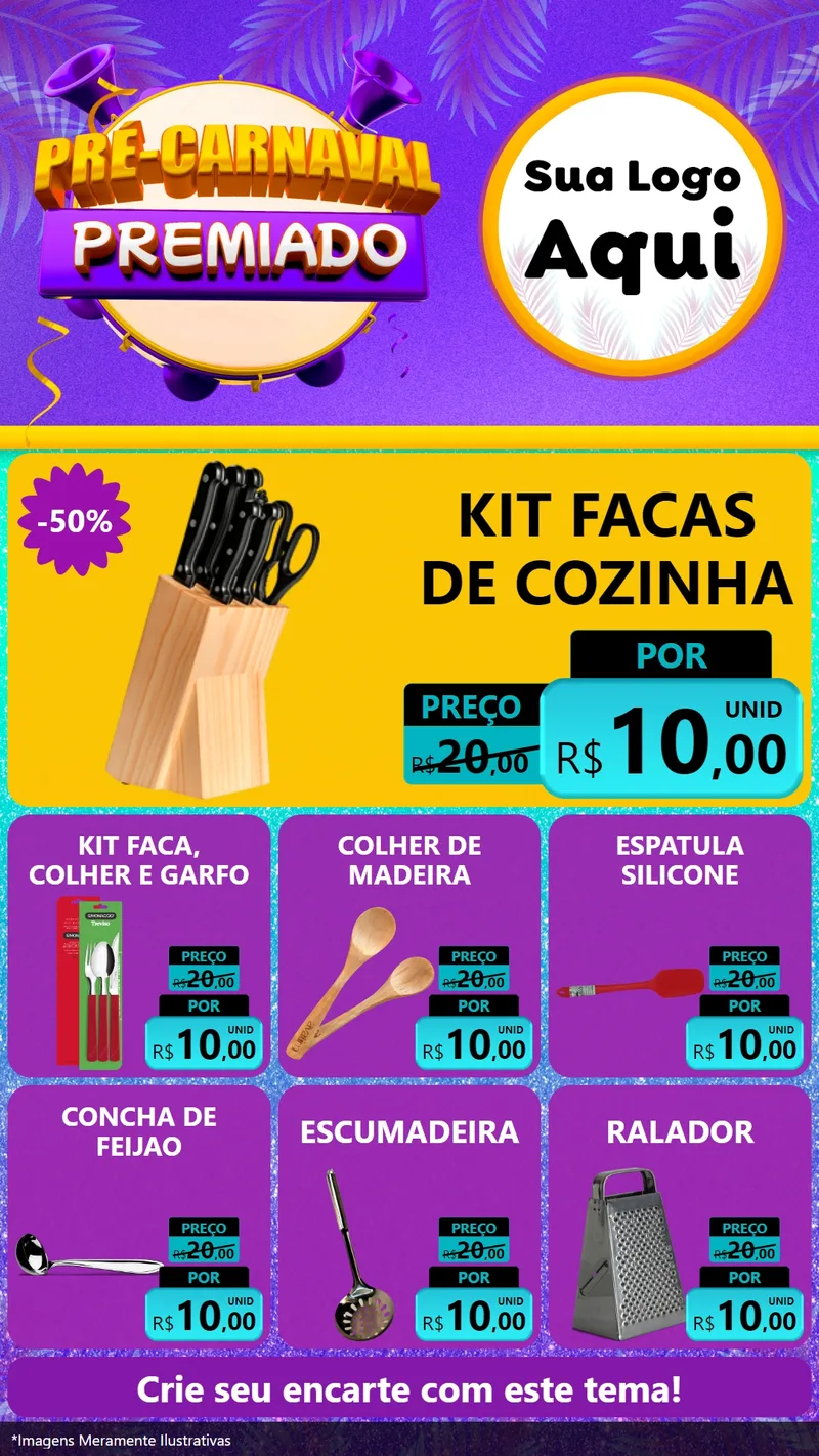 Modelo de Rede Social para Stories com o tema Pré-Carnaval Premiado para Utilidades Domésticas