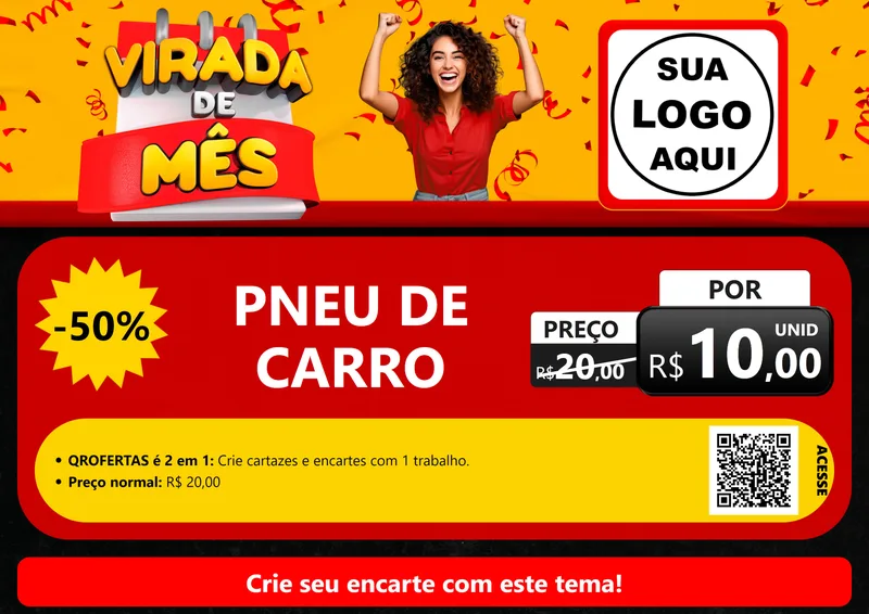 Modelo de Cartaz para Cartaz A4 Horizontal com o tema Virada de Mês para Auto peças