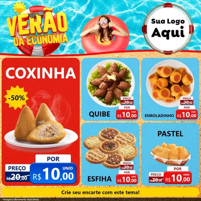 Modelo de Rede Social para Feed Facebook com o tema Verão da Economia para Salgadaria