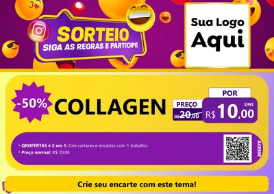Modelo de Cartaz para Cartaz A4 Horizontal com o tema Sorteio para Suplementos alimentares
