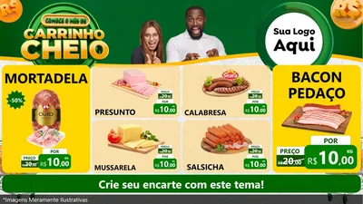 Modelo de TV para TV Horizontal com o tema Carrinho Cheio para Frios e Laticínios