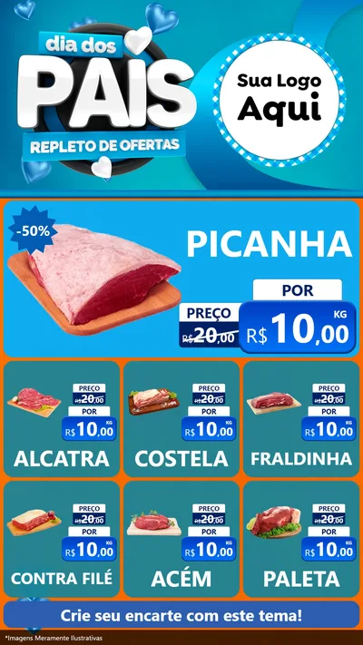 Modelo de Rede Social para Stories com o tema Dia Dos Pais Repleto de Ofertas para Açougue