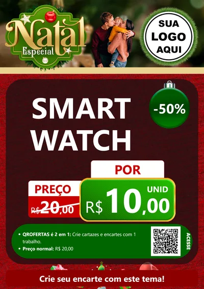 Modelo de Cartaz para Cartaz A4 Vertical com o tema Natal Especial para Informática