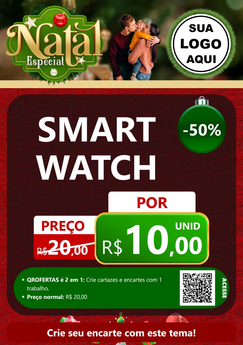 Modelo de Cartaz para Cartaz A4 Vertical com o tema Natal Especial para Informática