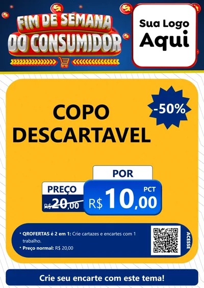 Modelo de Cartaz para Cartaz A4 Vertical com o tema Fim de Semana do Consumidor para Embalagens