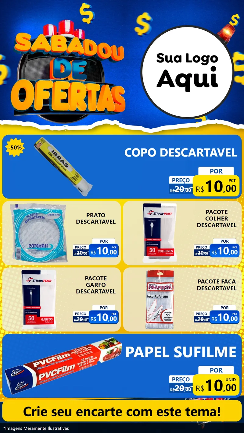 Modelo de TV para TV Vertical com o tema Sabadou de Ofertas para Embalagens