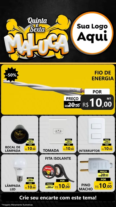 Modelo de Rede Social para Stories com o tema Quinta e Sexta Maluca para Materiais Elétricos