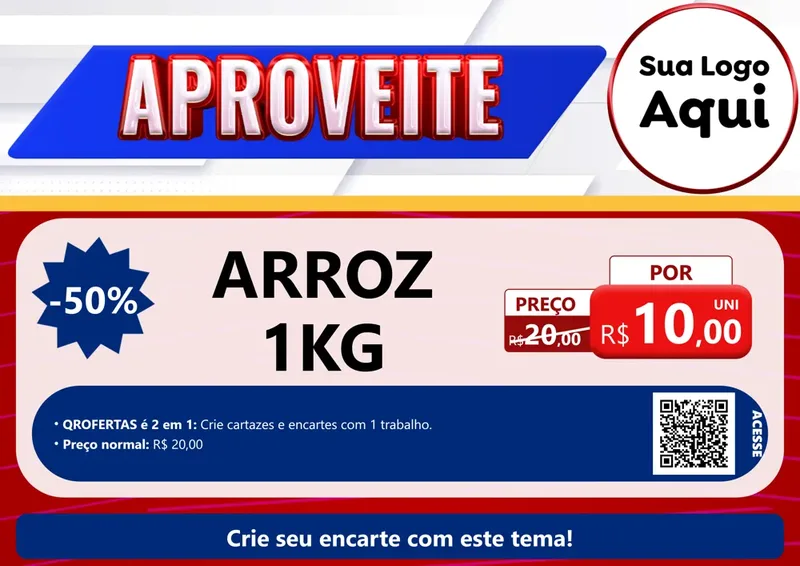 Modelo de Cartaz para Cartaz A4 Horizontal com o tema Aproveite para Supermercado