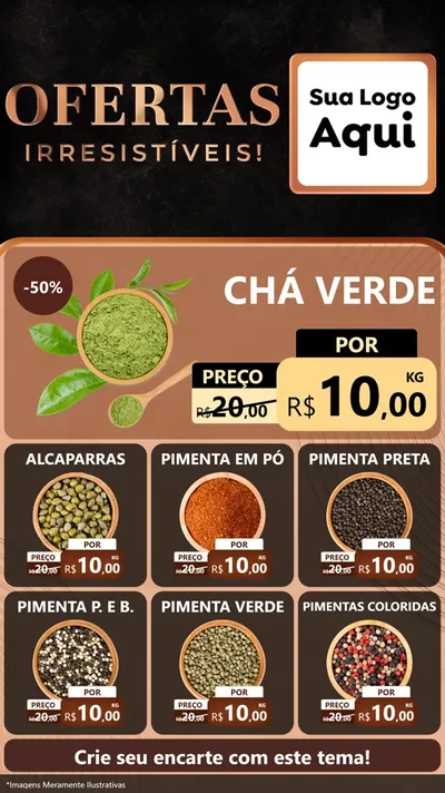 Modelo de Rede Social para Stories com o tema Ofertas Irresistíveis! para Produtos Naturais