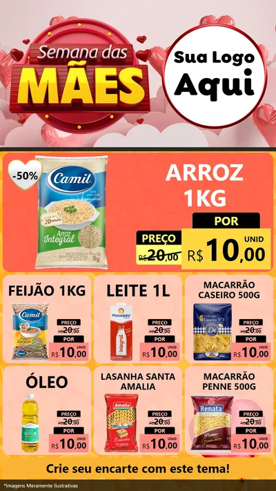Modelo de Rede Social para Stories com o tema Semana das Mães para Supermercado
