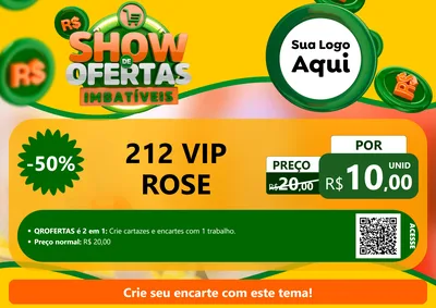 Modelo de Cartaz para Cartaz A4 Horizontal com o tema Show de Ofertas Imbatíveis para Perfumes
