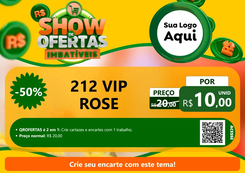 Modelo de Cartaz para Cartaz A4 Horizontal com o tema Show de Ofertas Imbatíveis para Perfumes