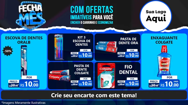 Modelo de TV para TV Horizontal com o tema Fecha Mês para Higiene Pessoal