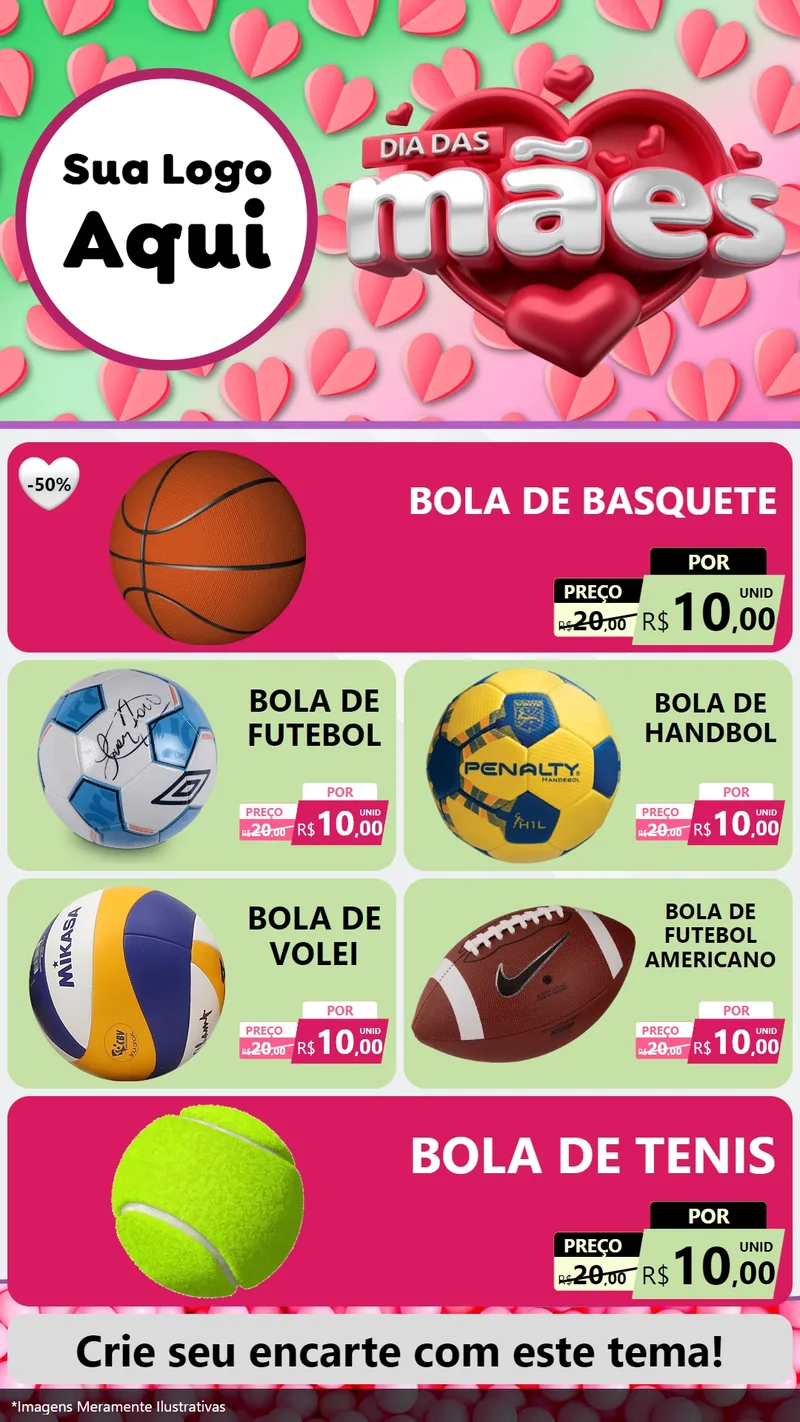 Modelo de TV para TV Vertical com o tema Dia das Mães para Artigos Esportivos