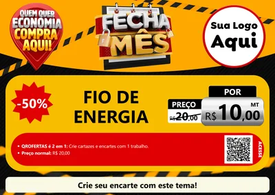 Modelo de Cartaz para Cartaz A4 Horizontal com o tema Fecha Mês para Materiais Elétricos