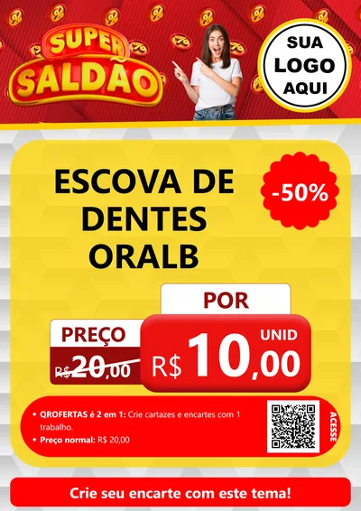 Modelo de Cartaz para Cartaz A4 Vertical com o tema Super Saldão para Higiene Pessoal