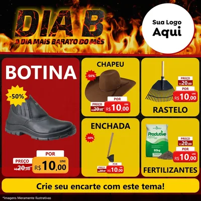 Modelo de Rede Social para Feed Facebook com o tema Dia B para Agropecuária