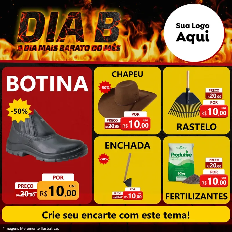 Modelo de Rede Social para Feed Facebook com o tema Dia B para Agropecuária