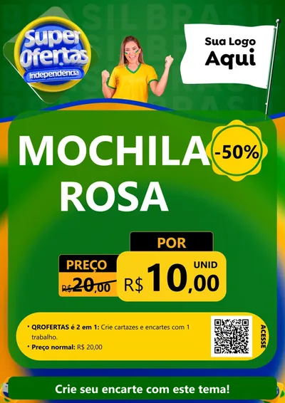 Modelo de Cartaz para Cartaz A4 Vertical com o tema Super Ofertas de Independência para Papelaria