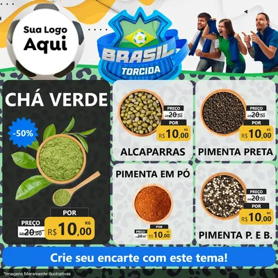 Modelo de Rede Social para Feed Facebook com o tema Brasil Torcida - Copa para Produtos Naturais