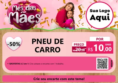Modelo de Cartaz para Cartaz A4 Horizontal com o tema Mês das Mães para Auto peças