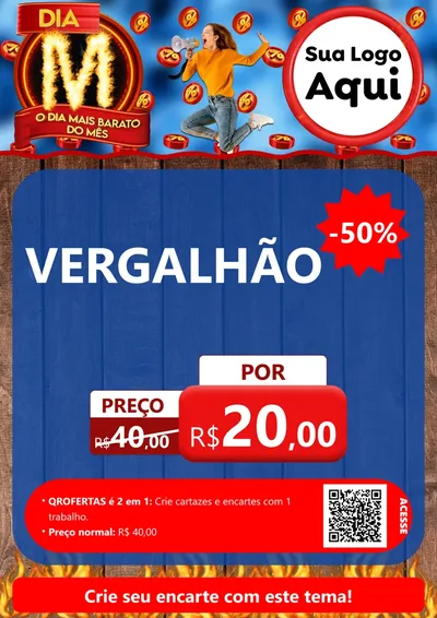 Modelo de Cartaz para Cartaz A4 Vertical com o tema Dia M - O Dia Mais Barato Do Mês para Ferragens