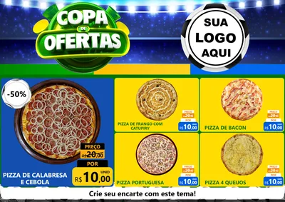 Modelo de Encarte para Encarte A4 Horizontal com o tema Copa de Ofertas para Pizzaria