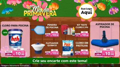 Modelo de TV para TV Horizontal com o tema Mês da Primavera para Produtos para Piscina
