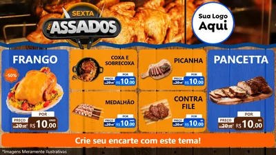 Modelo de TV para TV Horizontal com o tema Sexta dos Assados para Assados