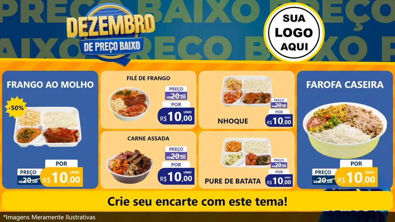 Modelo de TV para TV Horizontal com o tema Dezembro de Preço Baixo para Restaurante