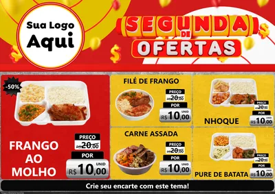 Modelo de Encarte para Encarte A4 Horizontal com o tema Segunda de Ofertas para Restaurante