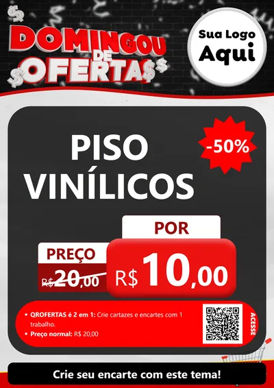 Modelo de Cartaz para Cartaz A4 Vertical com o tema Domingou de Ofertas para Material para Construção