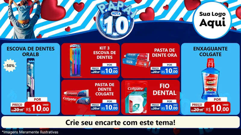 Modelo de TV para TV Horizontal com o tema Papai Nota 10 para Higiene Pessoal