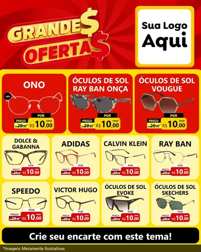 Modelo de Rede Social para Feed Instagram com o tema Grandes Ofertas para Óticas
