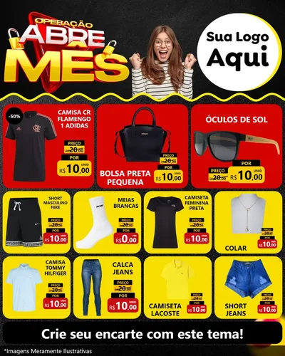 Modelo de Rede Social para Feed Instagram com o tema Operação Abre Mês para Roupas e acessórios