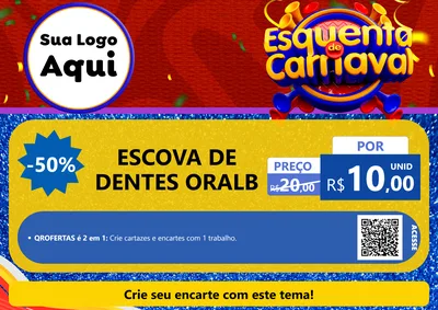 Modelo de Cartaz para Cartaz A4 Horizontal com o tema Esquenta de Carnaval para Higiene Pessoal