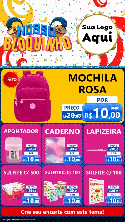 Modelo de Rede Social para Stories com o tema Nosso Bloquinho para Papelaria