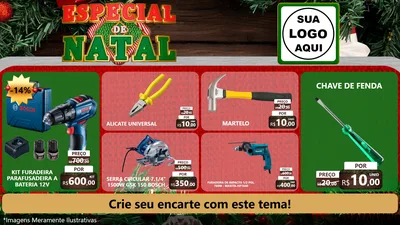 Modelo de TV para TV Horizontal com o tema Especial de Natal para Maquinas e Ferramentas