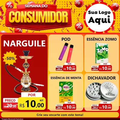 Modelo de Rede Social para Feed Facebook com o tema Semana do Consumidor para Tabacaria