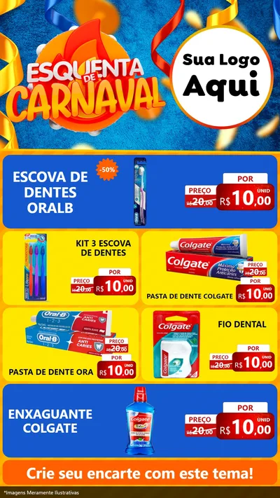 Modelo de TV para TV Vertical com o tema Esquenta de Carnaval para Higiene Pessoal
