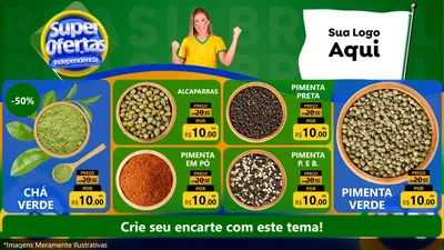Modelo de TV para TV Horizontal com o tema Super Ofertas de Independência para Produtos Naturais