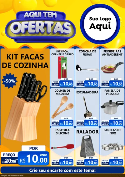 Modelo de Encarte para Encarte A4 Vertical com o tema Aqui Tem Ofertas para Utilidades Domésticas
