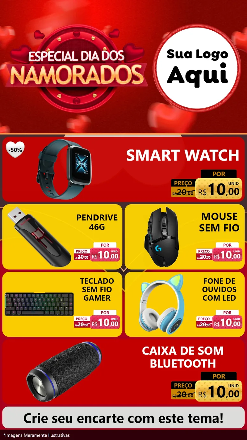 Modelo de TV para TV Vertical com o tema Especial Dia Dos Namorados para Informática