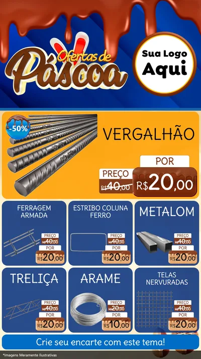 Modelo de Rede Social para Stories com o tema Ofertas de Páscoa para Ferragens