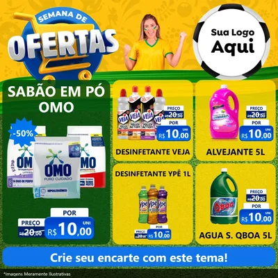 Modelo de Rede Social para Feed Facebook com o tema Semana de Ofertas - Copa para Produtos de Limpeza